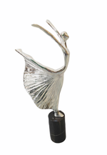 gumus balerin heykel modern dekoratif figur silver ballerina art luks aksesuar