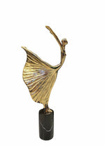 mermer kaideli gold balerin heykel pirinc sanat objesi luxury ballerina art luks aksesuar