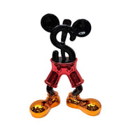 Mickey Dollar Heykeli – Siyah & Krom Dekoratif Pop Art Figür
