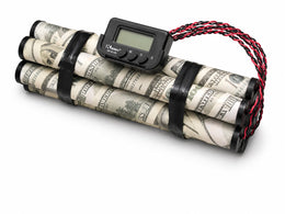 Money Bomb Timer – Dijital Sayaçlı Dolar Banknotlu Sanatsal Heykel