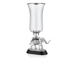 Fil Desenli Gümüş Renk Dekoratif Vazo