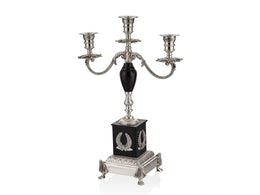 Ramones 3 Kollu Silver Şamdan - Lüks Dekoratif Kandelabr