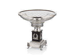 Ramones Cam Kaseli Silver Dekoratif Meyvelik - Lüks Kristal Kase