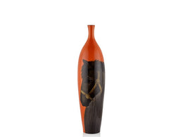 Turuncu At Figürlü Porselen Vazo 86 cm