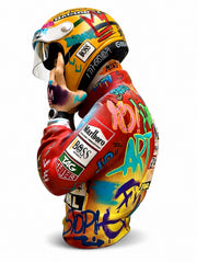 Graffiti Art Formula 1 Büst Heykel – 70 cm Dekoratif Figür