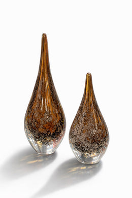 2'li Dekoratif Kahverengi Cam Damla