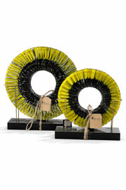 2li-sari-siyah-cam-disk-seti-dekoratif-cam-heykel-modern-sanat-objesi-30cm-25cm