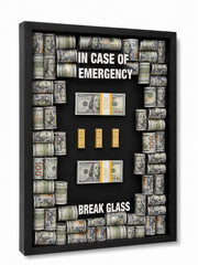 In Case of Emergency Deluxe – Dolar Çerçeveli Büyük Format Shadow Box
