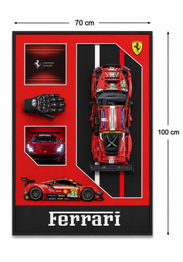 Ferrari Universo Lego Tablo – Siyah Çerçeveli Dekoratif Duvar Objesi | 70x100 cm