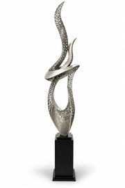 Metal Üst Bölümlü Fiberglass Kaideli Dekoratif Heykel 33*33*185 cm