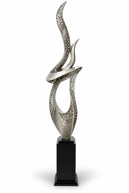 Metal Üst Bölümlü Fiberglass Kaideli Dekoratif Heykel 33*33*185 cm