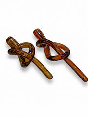 Amber Cam Düğüm Heykel – İkili Set