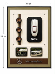 Mercedes-Benz 300SL Diecast Model Tablo – Klasik Otomobil Kolaj | 60x80 cm