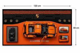 Porsche 911 GT3 RS Lego Technic Tablo – Turuncu Kolaj | 120x80 cm