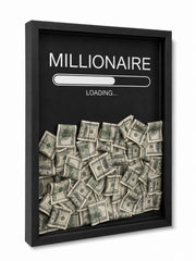 Millionaire Loading – Motivasyon Temalı Shadow Box Sanat Eseri