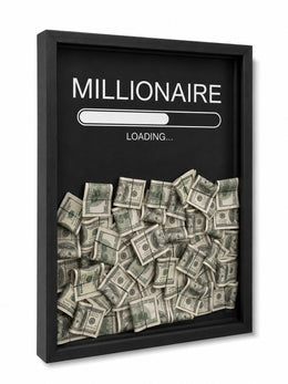 Millionaire Loading – Motivasyon Temalı Shadow Box Sanat Eseri