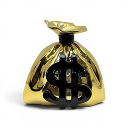 Gold Money Bag Dekoratif Figür | Lüks Para Çantası Heykeli