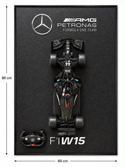 Mercedes AMG Petronas F1 W15 RC Model Tablo – Hamilton No.44 Koleksiyonluk | 60x80 cm