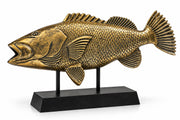 Metal Balık Heykeli Gold Tonlu Dekoratif Obje 76 × 48 × 13 cm