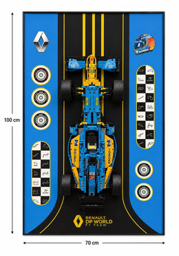 Renault DP World F1 Team Lego Technic Tablo – Alonso Mavi-Sarı Kolaj | 70x100 cm