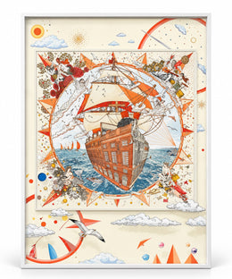 Gemi Desenli Pleksi Ön Yüzlü Tablo 80 × 120 cm