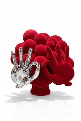 Kırmızı Popart Kadın Büst