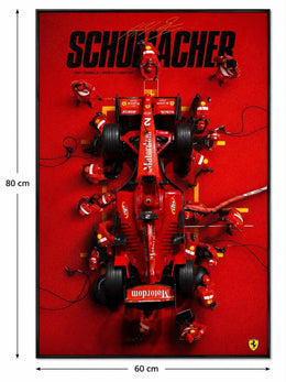 Michael Schumacher Ferrari F1 Pit Stop Sanat Tablosu – 7 Kez Dünya Şampiyonu | 60x80 cm