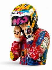 Graffiti Art Formula 1 Büst Heykel – 70 cm Dekoratif Figür