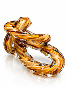 Amber Tonlu İç İçe Halka Dekoratif Obje 18 × 11 cm