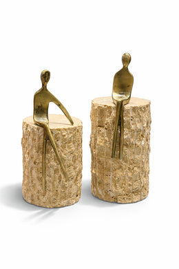 PİRİNÇ FİGÜRLÜ 2'Lİ MERMER SÜTUN