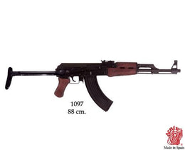Denix 1097 AK-47 Katlanabilir Dipçikli Replik Tüfek – Dekoratif Koleksiyon Silahı, 88 cm, Made in Spain