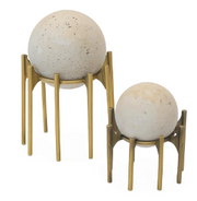 2'li Traverten Küre Dekor