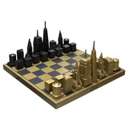 New York Skyline Satranç Eskitme Siyah