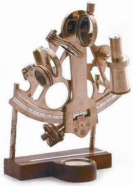 Pirinç Sekstant – Vintage Denizcilik Navigasyon Aleti Dekoratif Obje