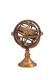 Pirinç Armiller Küre – Burç İşlemeli Vintage Astronomi Dekor Objesi