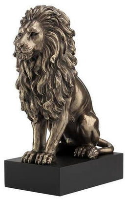 Bronz Aslan Heykeli – Oturan Aslan Dekoratif Biblo