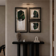 3'lü Soyut Yeşil Geometrik Duvar Tablosu Seti – 1 Adet 50x100 cm + 2 Adet 50x50 cm