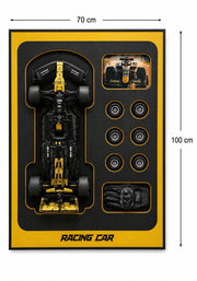 Lotus Geely F1 Lego Technic Tablo – Siyah-Altın Racing Car Kolaj | 70x100 cm