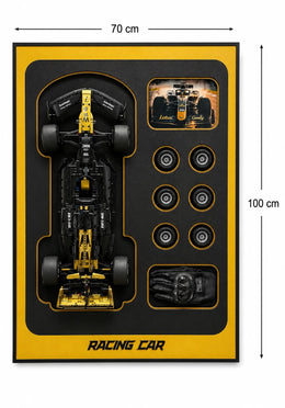 Lotus Geely F1 Lego Technic Tablo – Siyah-Altın Racing Car Kolaj | 70x100 cm