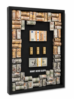 Money Never Sleeps – Euro & Dolar Çerçeveli Shadow Box