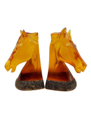 Amber at kitap tutucu kehribar ışıltılı kristal obje lüks kütüphane dekor 19cm