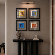 4 Parçalı Renkli Geometrik Motif Duvar Tablosu 40 x 40 cm