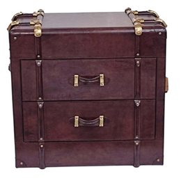 2 Çekmeceli Deri Sandık