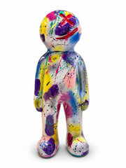 Penkoks Splatter Pop Art Heykel – 60 cm El Boyaması Dekoratif Figür