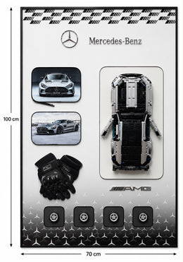 Mercedes-Benz AMG GT Lego Technic Tablo – Gri Kolaj | 70x100 cm
