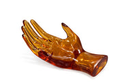 dekoratif Amber el modern sürreal heykel lüks tasarım obje amber gold sanat 38cm