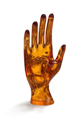 dekoratif Amber el modern sürreal heykel lüks tasarım obje amber gold sanat 38cm