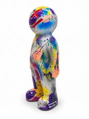 Penkoks Splatter Pop Art Heykel – 60 cm El Boyaması Dekoratif Figür