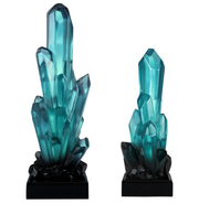 2'Lİ TURKUAZ KRİSTAL DEKOR