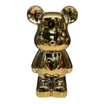 Gold metalik ayıcık figürü modern toy art lüks dekoratif obje